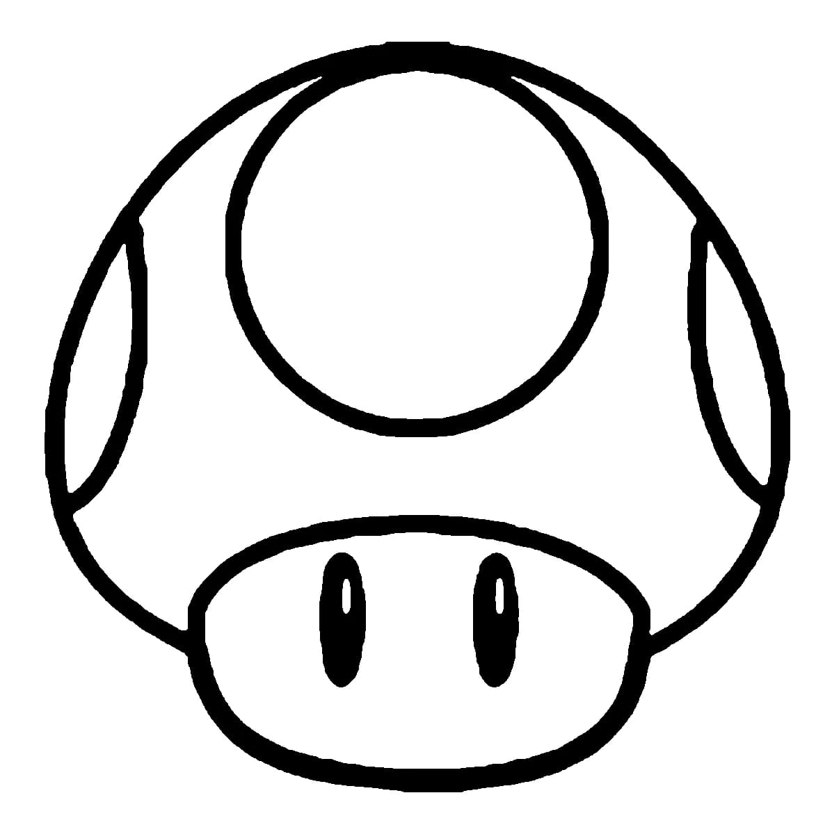 Bold black outline of a Mario Super Mushroom tattoo design.