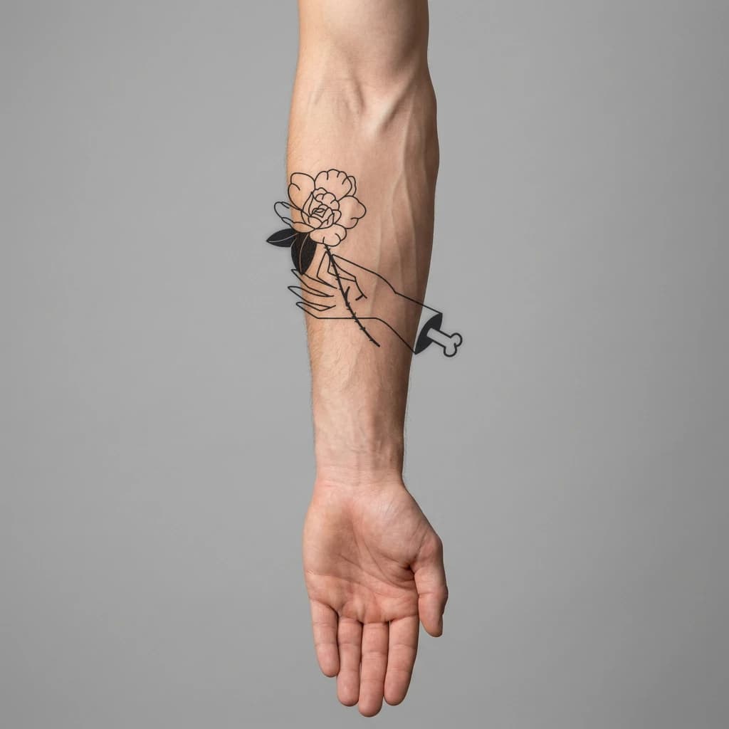 High-fidelity fresh tattoo application composite