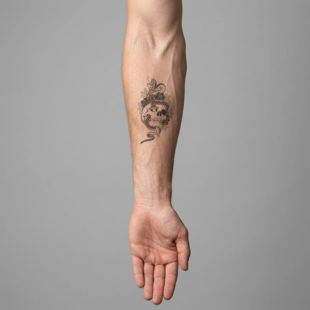 High-fidelity fresh tattoo application composite